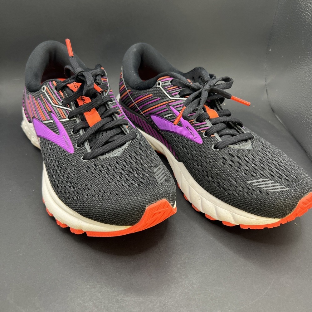 Brooks Adrenaline GTS 19 Women's Running Shoes Sz 8B Black Purple Sneakers - Picture 2 of 8